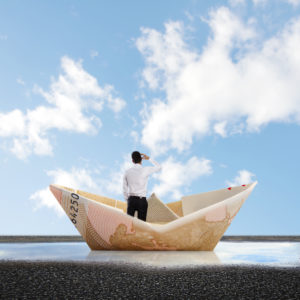 Man Into A Bill Boat On A Puddle Contabilidade Digital Online | Mv On -